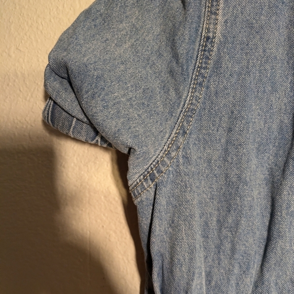 Denim Short Sleeve Button-Up Dress Pre-owned Size Small - Picture 7 of 15